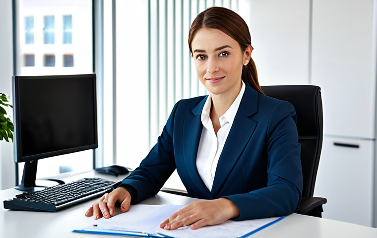 **

"A professional businesswoman in a modest, tailored business suit, working at a modern desk in a bright office space. Fully clothed, appropriate attire, safe for work. Perfect anatomy, natural proportions, professional photography, high quality, family-friendly."

**