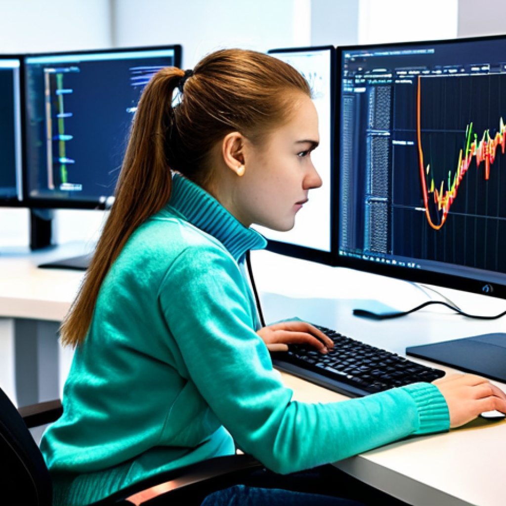 이터널리턴 최고의 유저 제작 콘텐츠 - **

A young woman, a skilled programmer, working on a complex coding project at a modern, brightly l...