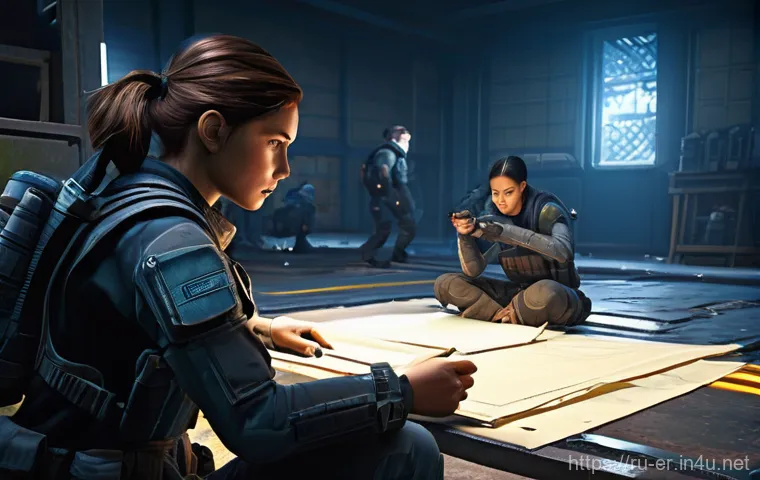 이터널리턴 맵 숨겨진 지역 - **Prompt 1: Early Game Scavenging and Swift Crafting**
"A dynamic scene inside a bustling, sligh...