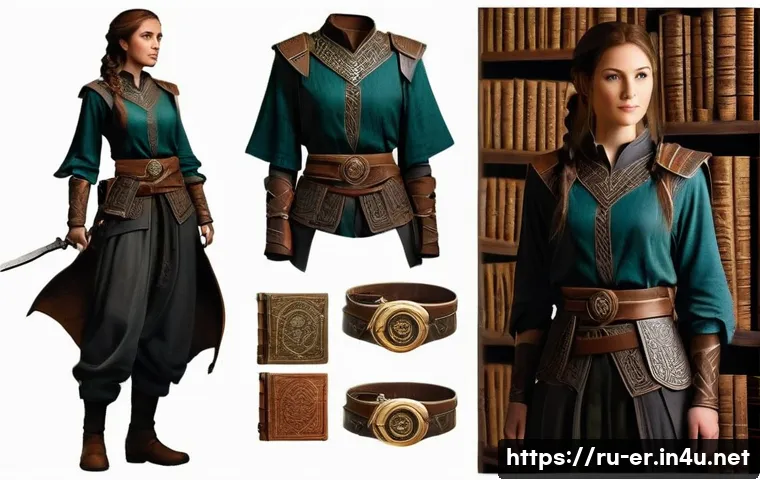 이터널리턴 캐릭터 코스튬 평가 - **"Echoes of Ancient Lore" - Intricate Adventurer** A female fantasy adventurer, in her late 20s...