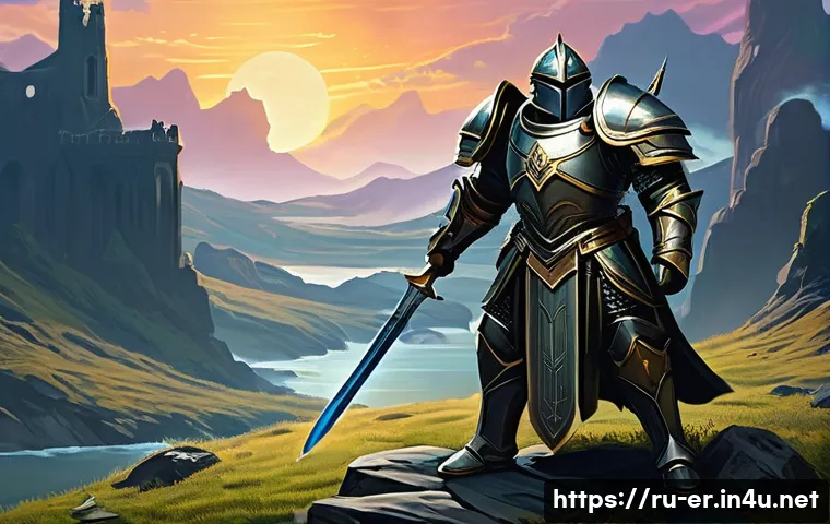 이터널리턴 캐릭터 선택의 디테일 - **Prompt:** A dynamic, full-body illustration of four distinct fantasy characters. One character is ...