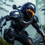 Home 18 이터널리턴 게임 내 최고 기록 - A dynamic, action-packed scene featuring Raven, a highly mobile and powerful damage-dealing characte...