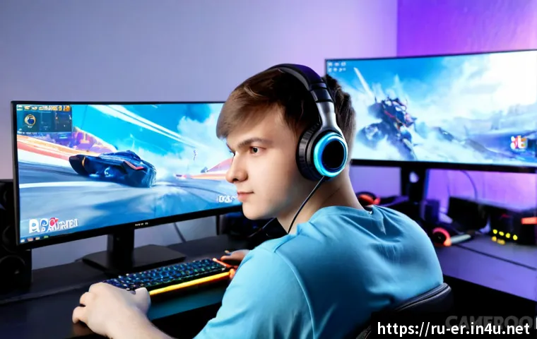 이터널리턴 실시간 스트리밍 기법 - Photorealistic young Russian esports streamer in a modern Moscow apartment, seated at a clean gaming...